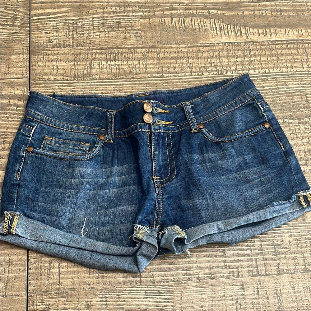 Vigoss Blue Jean Shorts Cuffed Hem Medium-Wash